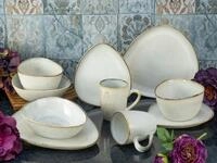 CreaTable Kombiservice Cloudy Offwhite (10-tlg), 2 Personen, Steinzeug