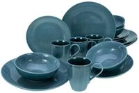 CreaTable Kombiservice Reactive Nostalgic Blau (16-tlg), 4 Personen, Steinzeug
