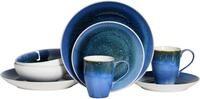 CreaTable Kombiservice Caldera (8-tlg), 2 Personen, Steinzeug, irisierende Glasur