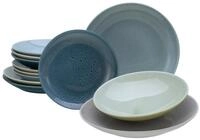 CreaTable Tafelservice Reactive Aqua (12-tlg), 4 Personen, Steinzeug