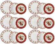 Hutschenreuther Geschirr-Set Happy Wintertime Red Set 18tlg, Porzellan, Sets