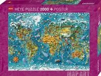 HEYE Puzzle Puzzle Map Art: Miniatur Welt 2000 Teile, Puzzleteile