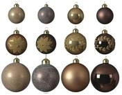 MARELIDA Weihnachtsbaumkugel Christbaumkugel Weihnachtskugel Glas 3 Gr&ouml;&szlig;en braun