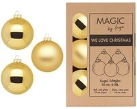 MAGIC by Inge Weihnachtsbaumkugel, Weihnachtskugeln Glas 10cm 6 St&uuml;ck - Inkagold