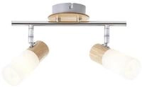 Brilliant Deckenleuchten Babsan, Lampe Babsan Spotrohr 2flg holz hell/wei&szlig; 2x C35,