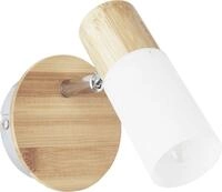 Brilliant Wandleuchte Brilliant 1er Spot Babsan holz hell-wei&szlig; 11,5 x 10, Ohne