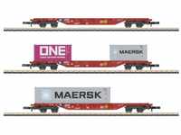 Märklin Güterwagen Märklin 82640 Spur Z Container-Tragwagenset Sgns