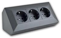 ChiliTec anthrazit, 3600W, neutralwei&szlig; Mehrfachsteckdose