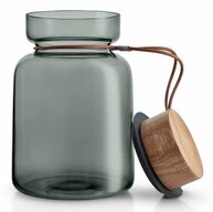 Eva Solo Vorratsglas Silhouette Rauchglas/Holz/Silikon/Leder 1.5 L, Glas,...