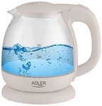 Adler Wasserkocher AD1283C, 1 l, 1100,00 W, aus Glas, LED-Beleuchtung,...