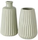 BOLTZE Dekovase Tischvase Deko Vase im 2er Set aus Keramik Mattes Design- Hellgr&uuml;n