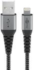 Goobay Lightning auf USB-A Textilkabel mit Metallsteckern USB-Kabel, USB Typ A,