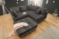 riess-ambiente Ecksofa KENT 220cm grau - inklusive Hocker, Set 1 Teile, Wohnzimmer &middot;