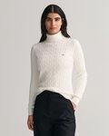 Gant Rollkragenpullover STRETCH COTTON CABLE TURTLENECK mit Zopfmuster