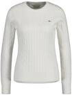 Gant Strickpullover STRETCH COTTON CABLE C-NECK mit Logostickerei auf der Brust