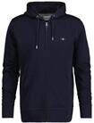 Sweatshirt GANT "Sweatjacke REGULAR SHIELD FULL ZIP HOODIE", Herren, Gr. S, blau,