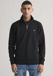 Sweatshirt GANT "REG SHIELD HALF ZIP SWEAT", Herren, Gr. S, schwarz, Obermaterial: