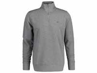 Gant Sweatshirt REG SHIELD HALF ZIP SWEAT mit Logostickerei auf der Brust, grau