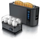 Arendo Fr&uuml;hst&uuml;cks-Set (2-tlg), 2-Scheiben Toaster und 6-fach Eierkocher,...