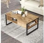 en.casa Couchtisch, &raquo;Laukaa&laquo; rechteckig Metallgestell 100 x 60 x 45 cm Eicheoptik