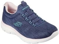 Slip-On Sneaker SKECHERS "SUMMITS-FUN FLARE", Damen, Gr. 39, blau, Synthetik, Textil,