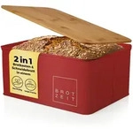 Lumaland Brotkasten Cuisine Brotkasten, Bambus/Metall, Brotdose aus Metall mit...