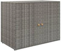vidaXL Garten-Ger&auml;teschrank, Gartenschrank Grau 100x55,5x80 cm Poly Rattan