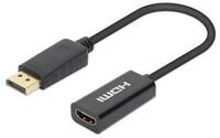 MANHATTAN 153713 Videokabel-Adapter 0,15 m DisplayPort HDMI Schwarz HDMI-Adapter