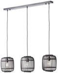 Brilliant Pendelleuchte "Woodrow" 3-flammig, Metall, schwarz+braun, Einbau, 40W,