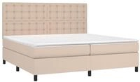 vidaXL Bett Boxspringbett Matratze Cappuccino-Braun 200x200cm Kunstleder