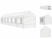 vidaXL Pavillon Pavillon mit Dach Weiß 13,38x2,28x2,69 m Polyethylen Garten