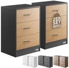 Casaria Nachttisch Eloise (2-St), CASARIA&reg; 2x Nachttisch Eloise Holz-Grau