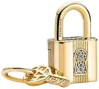 Pandora Charm Schl&uuml;ssel SHINE-760088C01, Schloss, Schl&uuml;ssel, Vergoldet,...