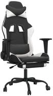 vidaXL Gaming-Stuhl Gaming-Stuhl mit Fu&szlig;st&uuml;tze Schwarz und Wei&szlig; Kunstleder...
