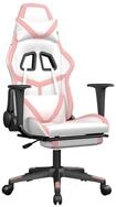 vidaXL Gaming-Stuhl, Gamer Stuhl mit Massage & Fu&szlig;st&uuml;tze Wei&szlig; & Rosa...