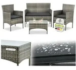 Juskys Gartenlounge-Set Fort Myers, wetterfeste Polyrattan Sitzgruppe f&uuml;r 4 Personen