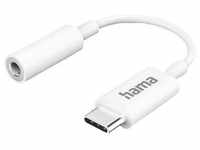 Hama Aux-Adapter USB-C – 3,5-mm-Klinke-Buchse, Weiß Audio-Adapter USB-C zu