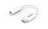 Hama Aux-Adapter USB-C &ndash; 3,5-mm-Klinke-Buchse, Wei&szlig; Audio-Adapter USB-C zu