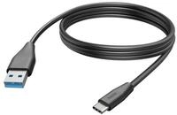 Hama USB-Kabel Ladekabel, USB-C - USB-A, 3 m, Schwarz USB-Kabel