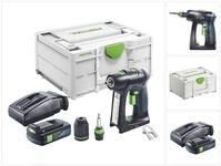 FESTOOL Akku-Schrauber C 18-Basic Akku Bohrschrauber 18 V 45 Nm Brushless + 1x...