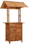 vidaXL Gartentisch Outdoor-Bartisch mit Dach 122x106x217 cm Akazie Massivholz...