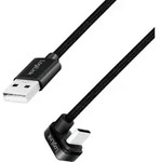 LogiLink LOGILINK USB 2.0 Typ-C Kabel CU0192, USB-A, Alu, schwarz, 2 m USB-Kabel