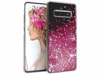 EAZY CASE Handyhülle Liquid Glittery Case für Samsung Galaxy S10 Plus 6,4...