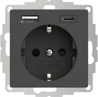 2USB Steckdose 2USB 2U-449542 Schutzkontakt-Steckdose mit USB-Ladeausgang,...