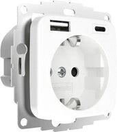 2USB Steckdose 2USB 2U-449368 Schutzkontakt-Steckdose erh&ouml;hter Ber&uuml;hrungsschutz, mi