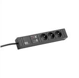 Bachmann CONNECT LINE 3xSchutzkontakt Steckdosenleiste (Kabell&auml;nge 2 m), &Uuml;SS,
