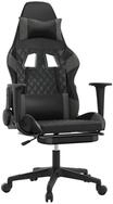 vidaXL Gaming-Stuhl, Gamer Stuhl mit Massage & Fu&szlig;st&uuml;tze Schwarz & Grau...