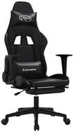 vidaXL Gaming-Stuhl Gaming-Stuhl mit Massage & Fu&szlig;st&uuml;tze Schwarz Kunstleder (1 St)