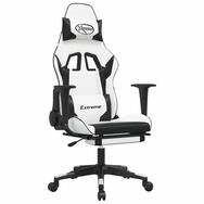 vidaXL Gaming-Stuhl Gaming-Stuhl mit Massage & Fu&szlig;st&uuml;tze Wei&szlig; & Schwarz...