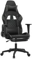 vidaXL Gaming-Stuhl Gaming-Stuhl mit Fu&szlig;st&uuml;tze Schwarz und Grau Kunstleder (1...